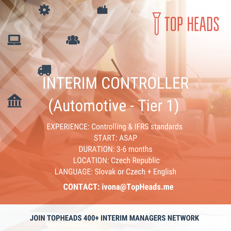 TOP HEADS - NEW PROJECT - INTERIM CONTROLLER - AUTOMOTIVE TIER 1
